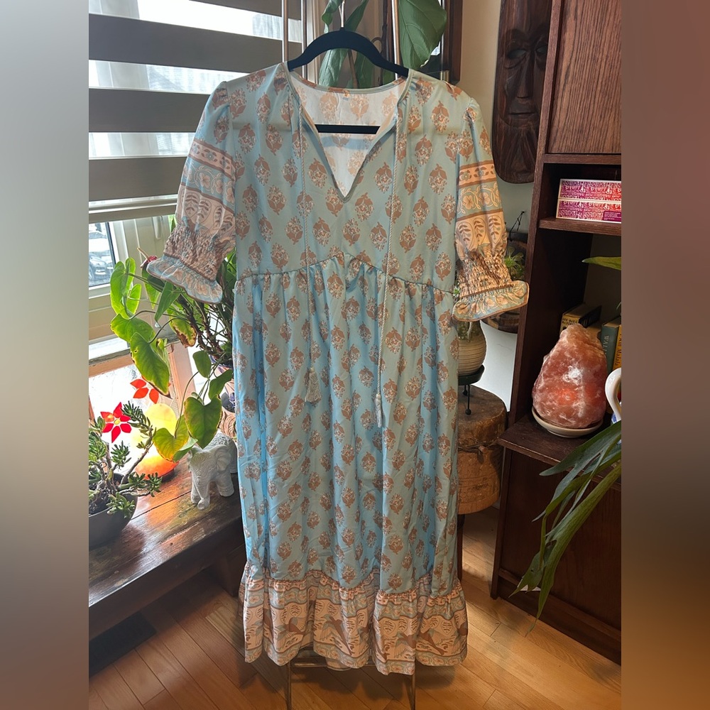 Maxi Floral Blue Dress